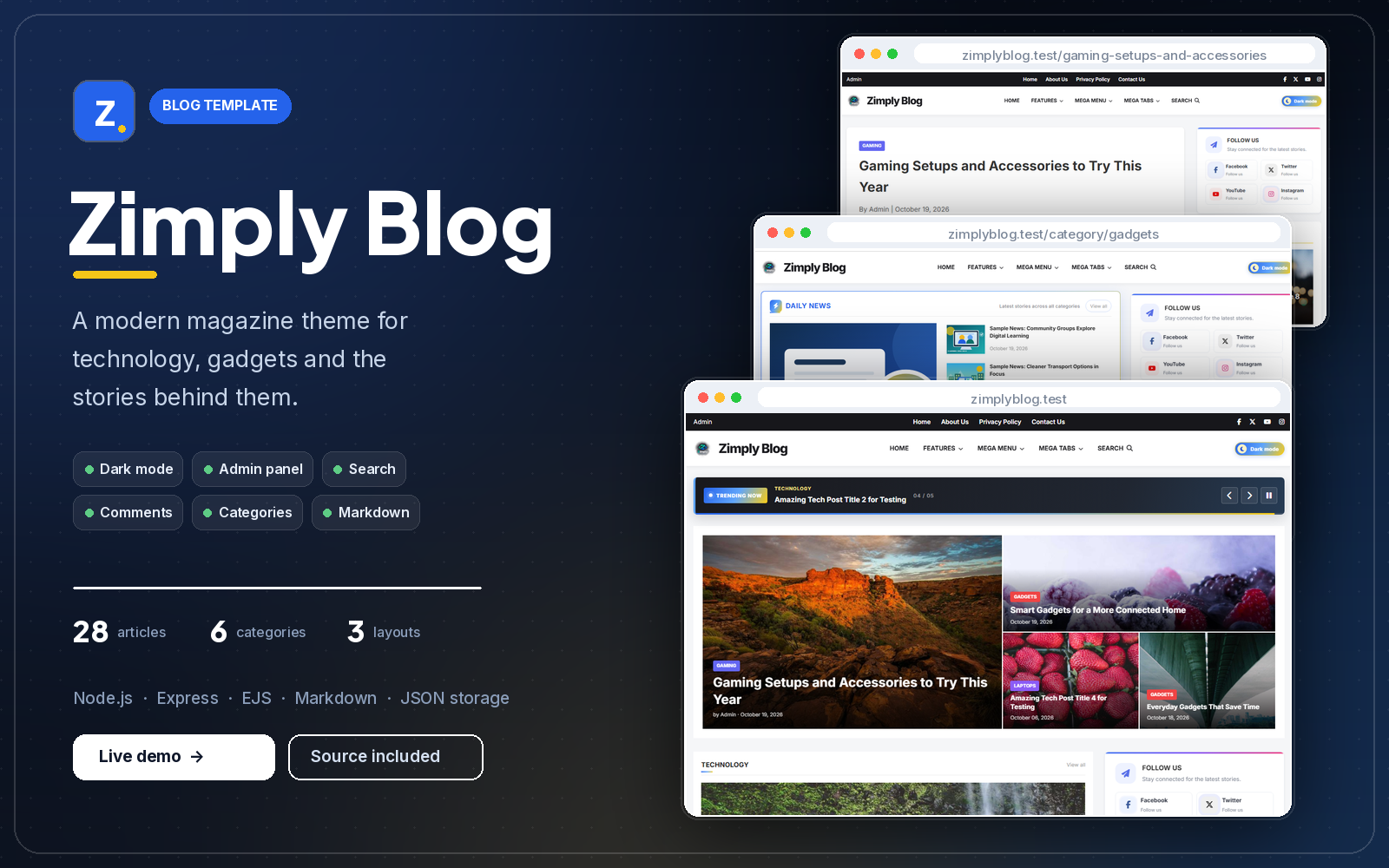 Zimply Blog - Responsive Magazine and NewsSystem with Admin Dashboard